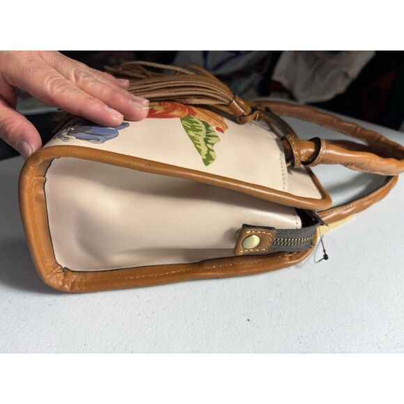 Patricia Nash Bag Paris Satchel Parisian Floral Spot Print Cream w Tassel Strap - Picture 12 of 14